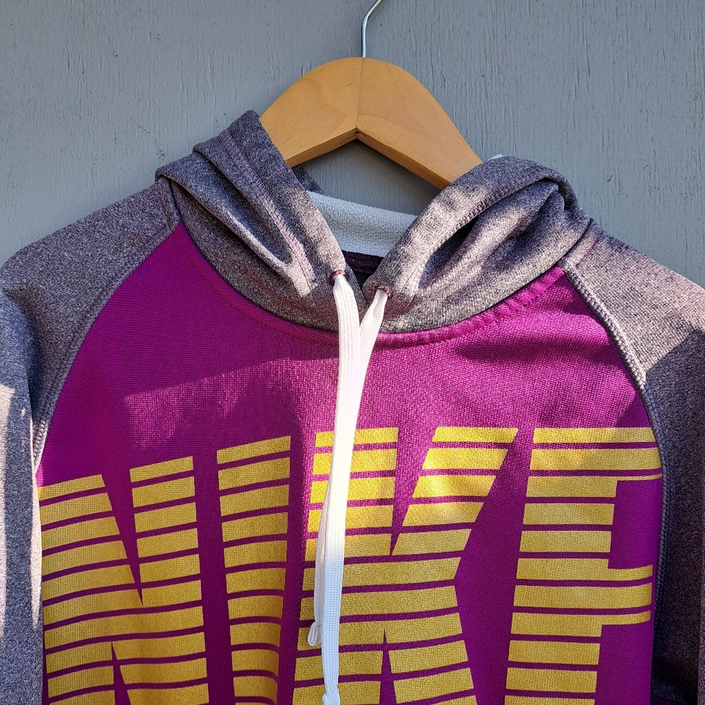 NIKE Therma Fit Womens Pullover Hoodie Purple/Gray Size Small - Picture 3 of 15